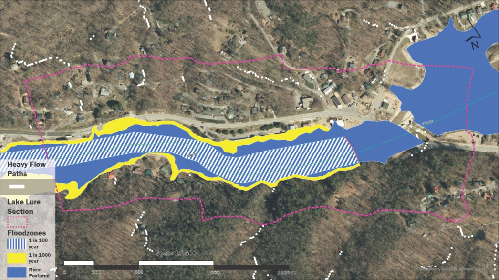 Hydrological edge analysis showing flood zones